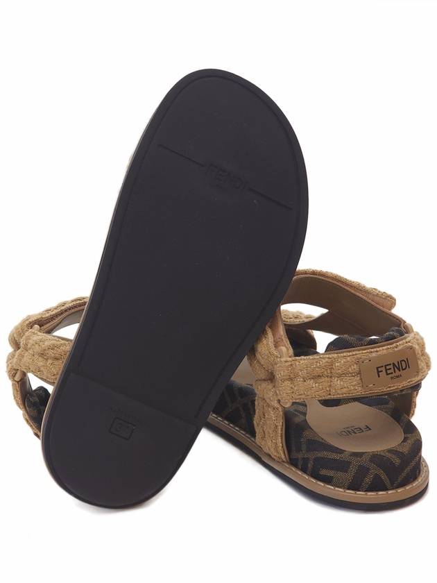 Fendi FF Jacquard Fabric Sandals Brown
