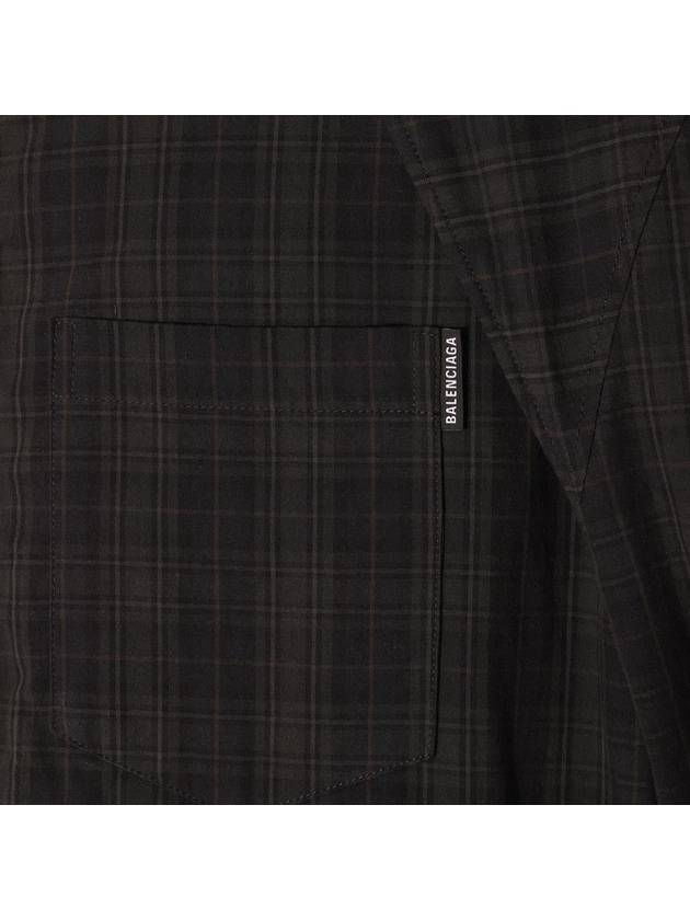 Balenciaga Checked Pattern Long Sleeve Shirt Grey