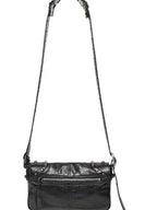 Balenciaga Zipper Stud Arena Lambskin Shoulder Bag Black