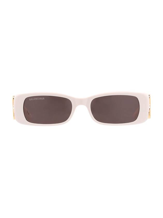 Balenciaga Eyewear Dynasty Rectangular Frame Sunglasses White Gold Grey