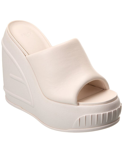 FENDI Fashion Show Leather Wedge Sandal