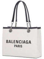 Balenciaga Duty Free Canvas Tote Bag White