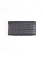 Bottega Veneta Intrecciato Continental Long Wallet Brown
