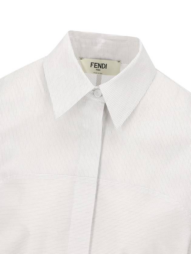 Fendi Striped Cotton Shirt White