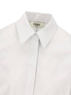 Fendi Striped Cotton Shirt White