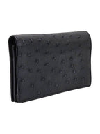Bottega Veneta Bottega Veneta Black Ostrich Long Wallet