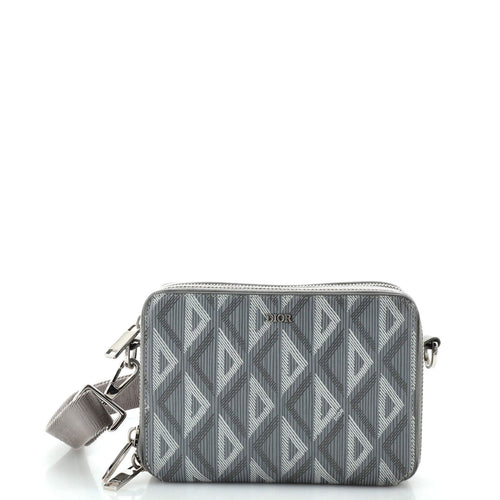 Dior Double Zip Crossbody Pouch CD Diamond Coated Canvas