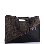Forever Fendi Shopping Tote Zucca Coated Canvas and Leather Large