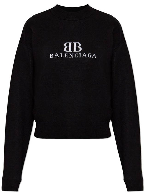 Balenciaga Balenciaga Sweater With Logo, Women's, Black