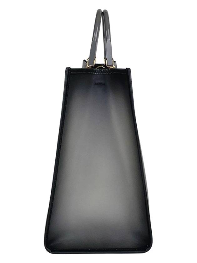 Fendi Logo Sunshine Large Leather Shopper Tote Bag Grey
