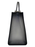 Fendi Logo Sunshine Large Leather Shopper Tote Bag Grey