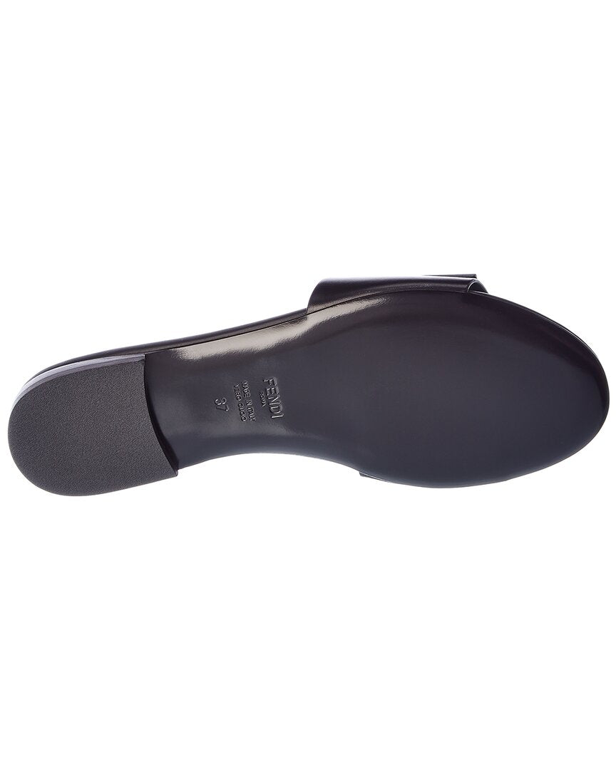 FENDI FF Baguette Logo Leather Sandal