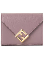 Fendi FF Diamond Calf Leather Half Wallet Pink