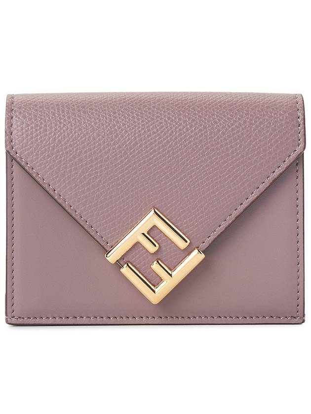 Fendi FF Diamond Calf Leather Half Wallet Pink