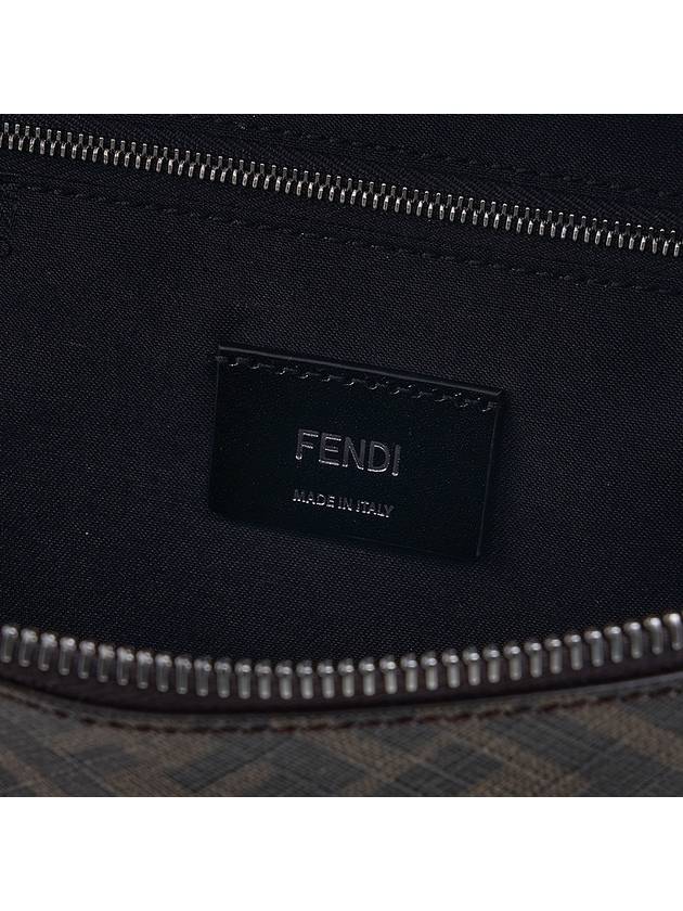Fendi FF Monogram Logo Leather Belt Bag Brown
