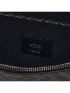 Fendi FF Monogram Logo Leather Belt Bag Brown