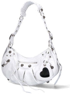 Balenciaga Le Cagole Small Leather Shoulder Bag White