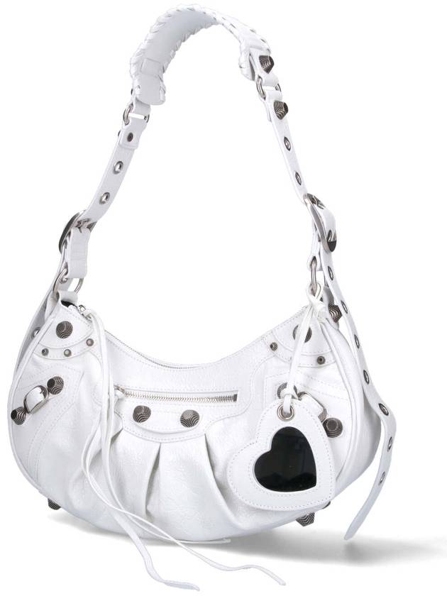 Balenciaga Le Cagole Small Leather Shoulder Bag White