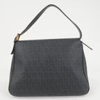 FENDI Zucchino Mamma Baguette PVC Leather Bag Black 8BR001