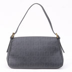 FENDI Zucchino Mamma Baguette PVC Leather Hand Bag Black 8BR180