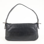 FENDI Mamma Baguette Leather Hand Bag Shoulder Bag Black Green