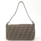 FENDI Zucca Mamma Baguette Canvas Leather Shoulder Bag 26424