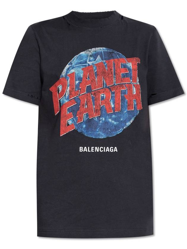 Balenciaga Balenciaga T-shirt With Print, Women's, Grey