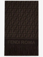 Fendi Wool Cashmere Scarf Burgundy