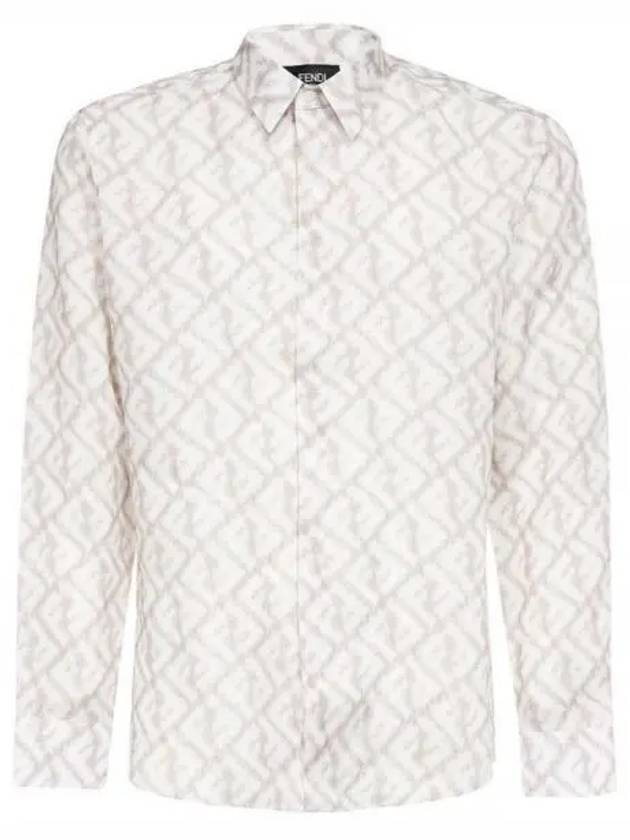 Fendi FF Linen Long Sleeve Shirt Rock
