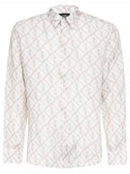 Fendi FF Linen Long Sleeve Shirt Rock