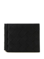 Bottega Veneta Intrecciato Money Clip Half Wallet Black
