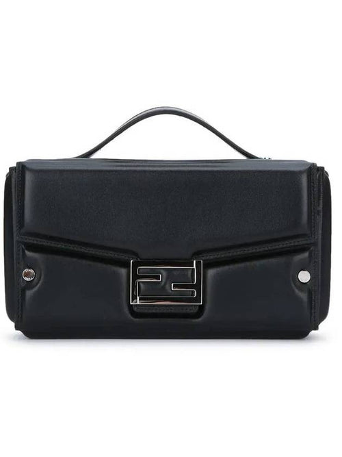 Fendi Trunk Soft Padded Leather Tote Bag Black