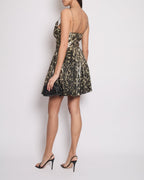 Saint Laurent Leopard Metallic Pleated Mini Dress FR 36 (UK 8)