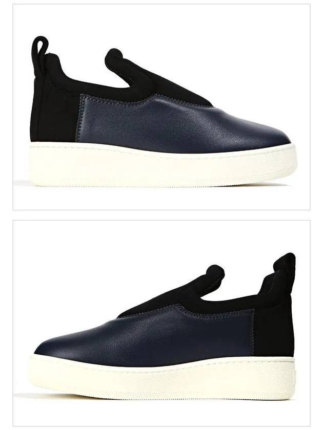 CELINE Leather Pull On Slip On Navy