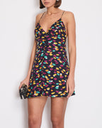 Saint Laurent Multi-Coloured Strap Dress with Lip Print Detailing FR 38 (UK 10)