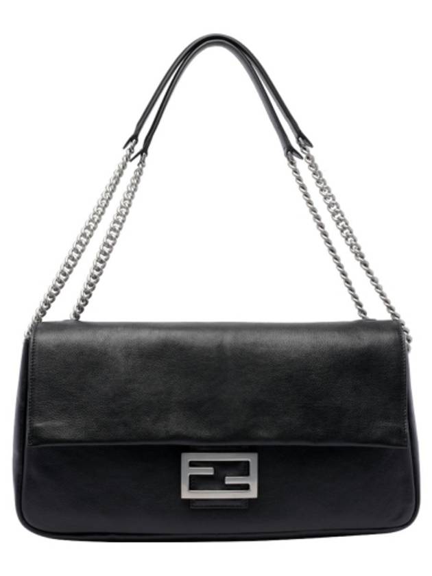 Fendi Baguette Chain Large Shoulder Bag Black