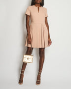 Christian Dior Dusty Pink Short Sleeve Mini Dress with Pleated Skirt Size FR 40 (UK 12)