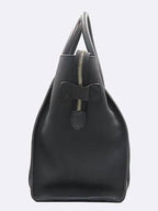 CELINE 165213 Black leather luggage silver printed tote bag