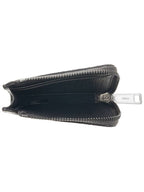 Fendi Logo Leather Card Wallet Grey