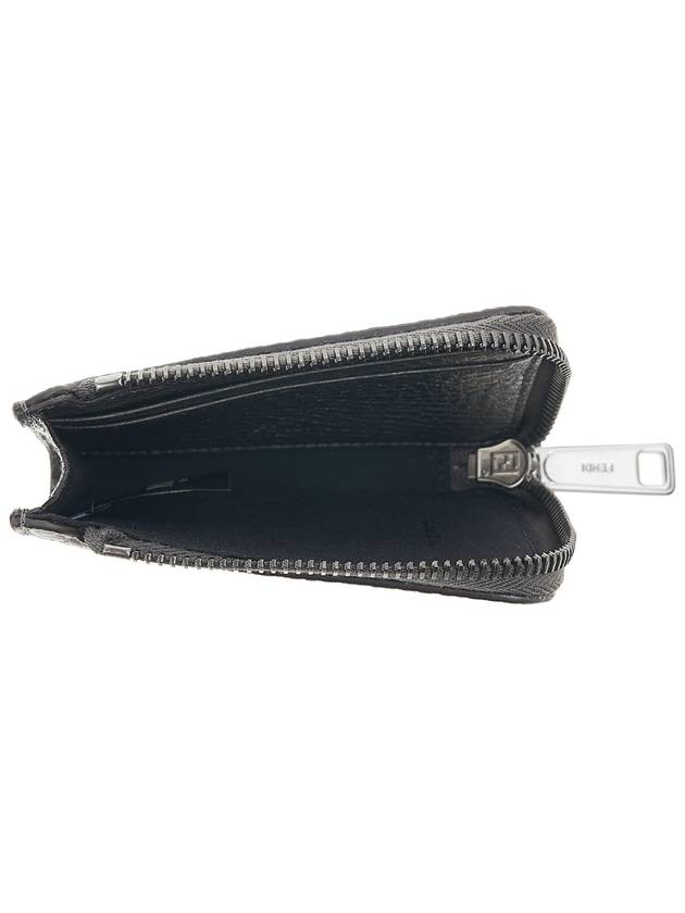 Fendi Logo Leather Card Wallet Grey