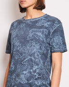 Christian Dior Blue Round Neck Toile De Jouy Print T-Shirt Size S (UK 8)