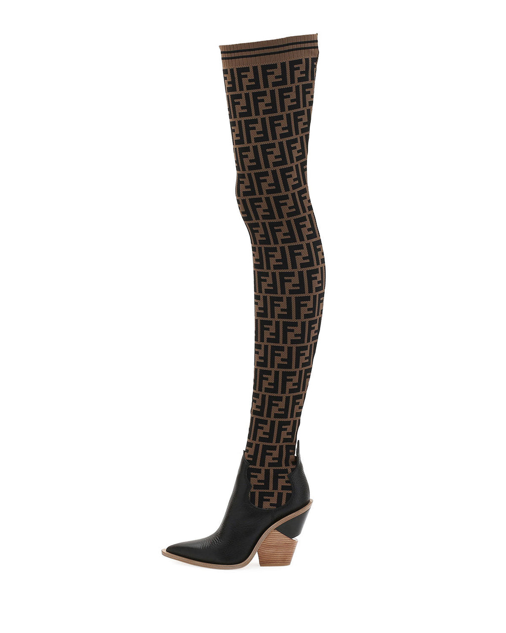 Fendi FF Cowboy Over the Knee Sock Boots