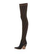 Fendi FF Cowboy Over the Knee Sock Boots