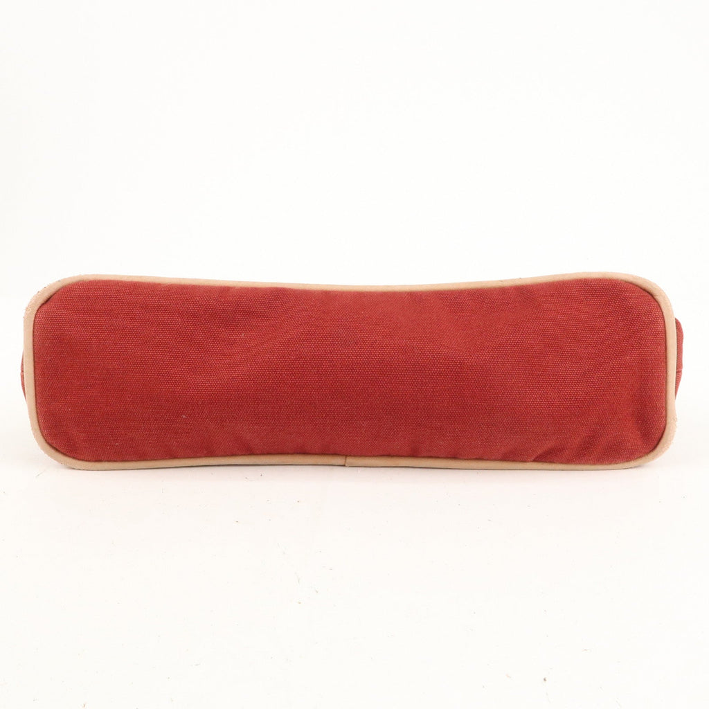 HERMES Set of 2 Bolide Pouch MM & Mini Canvas Leather Ivory Red