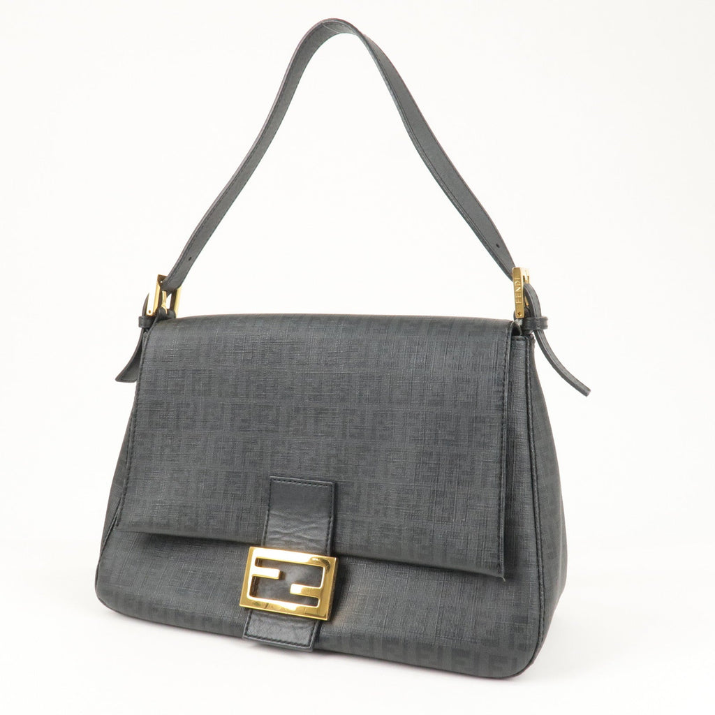 FENDI Zucchino Mamma Baguette Canvas Leather Shoulder Bag 8BR001