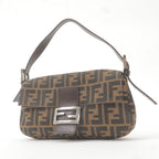 FENDI Zucca Mamma Baguette Canvas Leather Shoulder Bag 26424