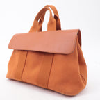 HERMES Toile Chevrons Leather Valparaiso PM Bag I Stamp Orange