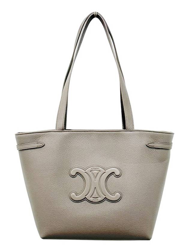 CELINE Small Cabas Anais Cuir Triomphe Grained Calfskin Tote Bag Pebble