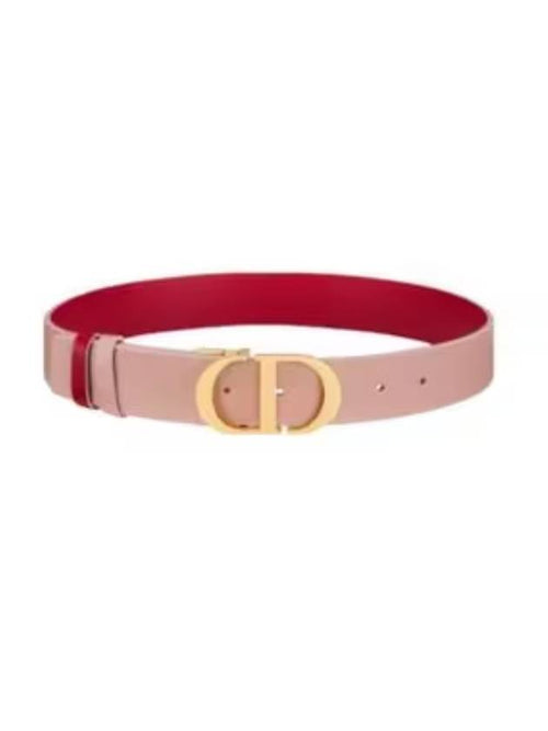 30 Montaigne 35mm Smooth Calfskin Reversible Belt Pink Dior