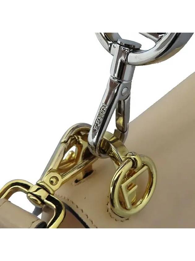 Fendi 8BT284 2IH Pink beige color leather silver logo KAN I tote bag shoulder strap